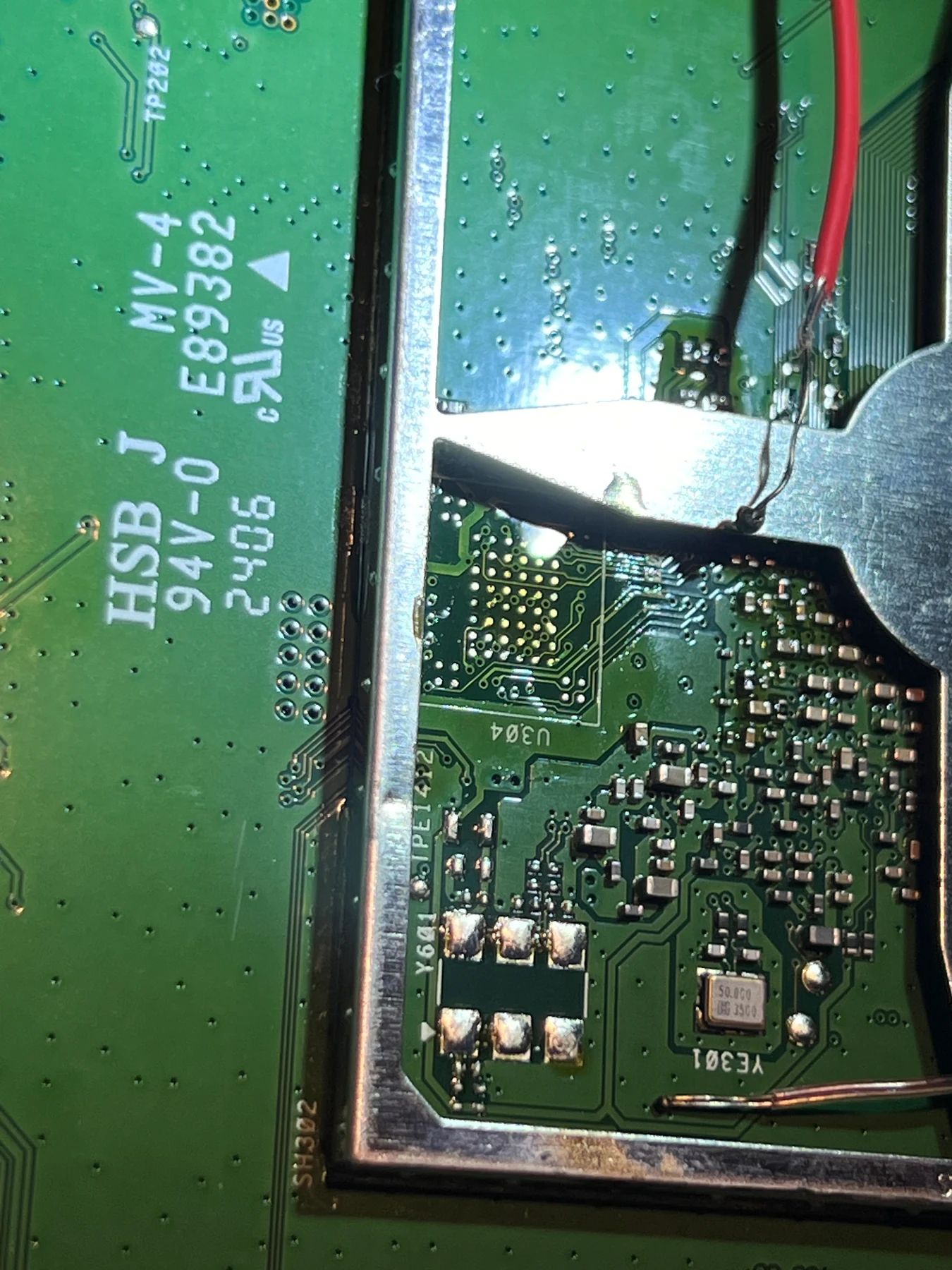 The empty NAND footprint after removal